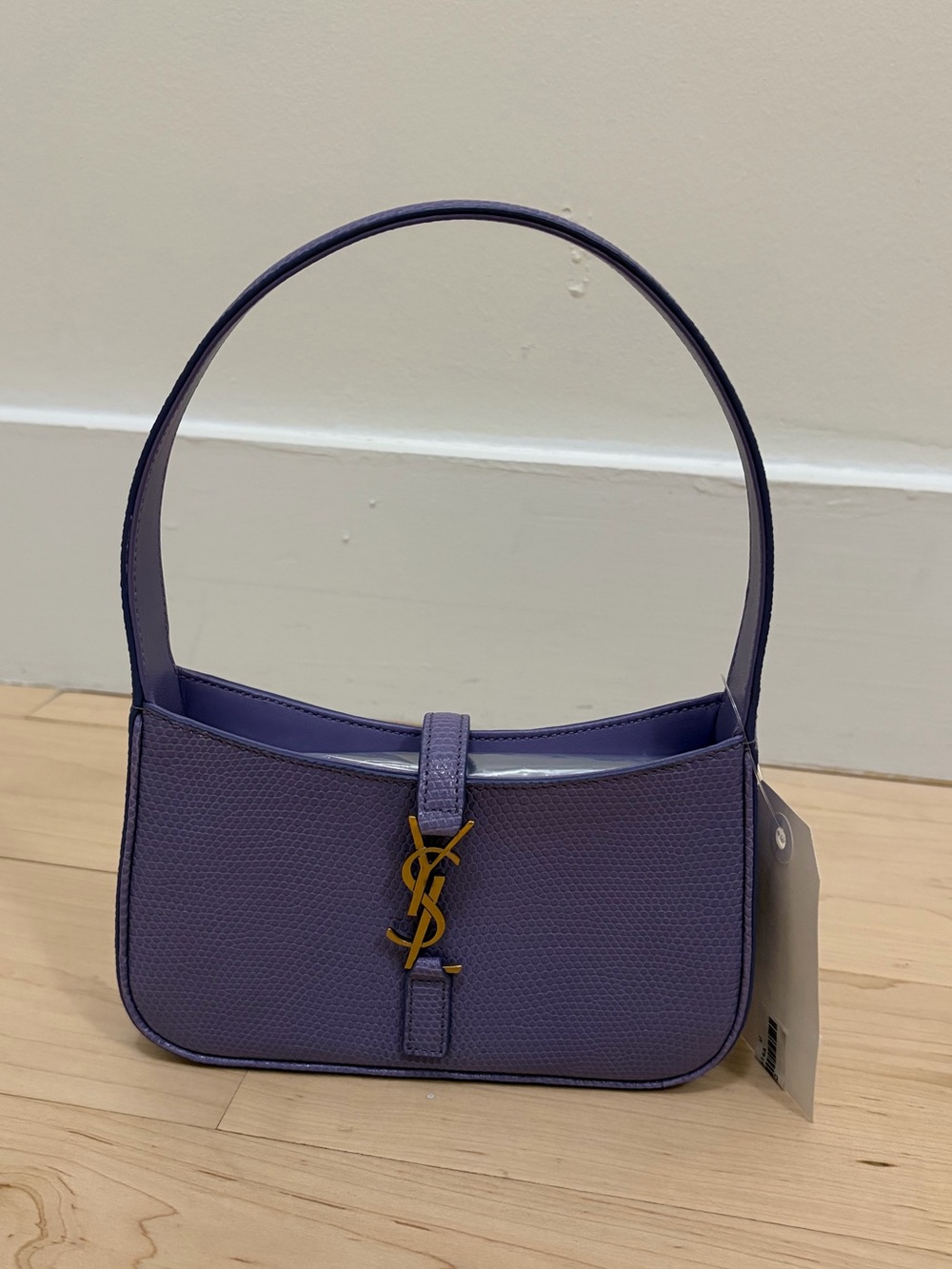 Saint Laurent Le 5 À 7 Mini Hobo Lilac Lizard Gold Hardware